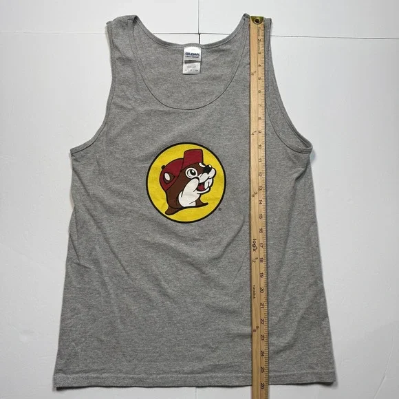 Buc-ee's Tube Texas Shirt Mens Small Gray Gildan Tank Top New Braunfels - Picture 6 of 7
